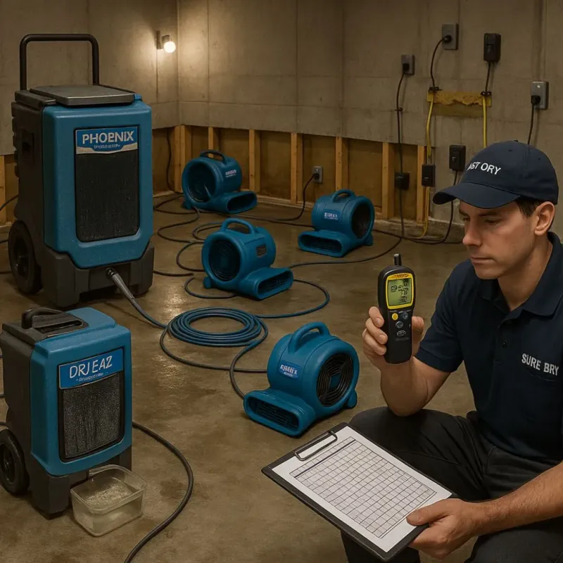 Structural Drying and Dehumidification process in Rossville, KS